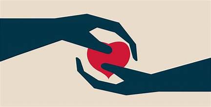 image showing hands sharing love, as a way to denote donations with affection